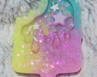 Glow-in-the-dark Pink Yellow Teal Drippy Popsicle Liquid Shaker Charm Sensory Fidget