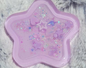 Glow-in-the-dark Pastel Purple Star Liquid Shaker Charm Sensory Fidget