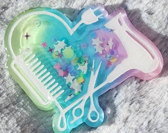 Glow-in-the-dark Pastel Hair Love Liquid Shaker Charm Sensory Fidget