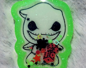 Glow-in-the-dark Green White Liquid Shaker Charm Sensory Fidget