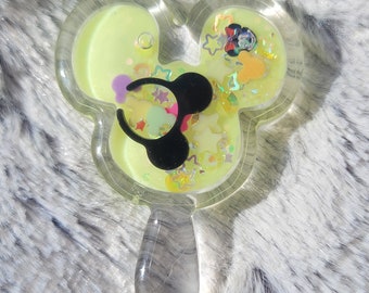 Glow-in-the-dark Yellow Popsicle Liquid Shaker Charm Sensory Fidget