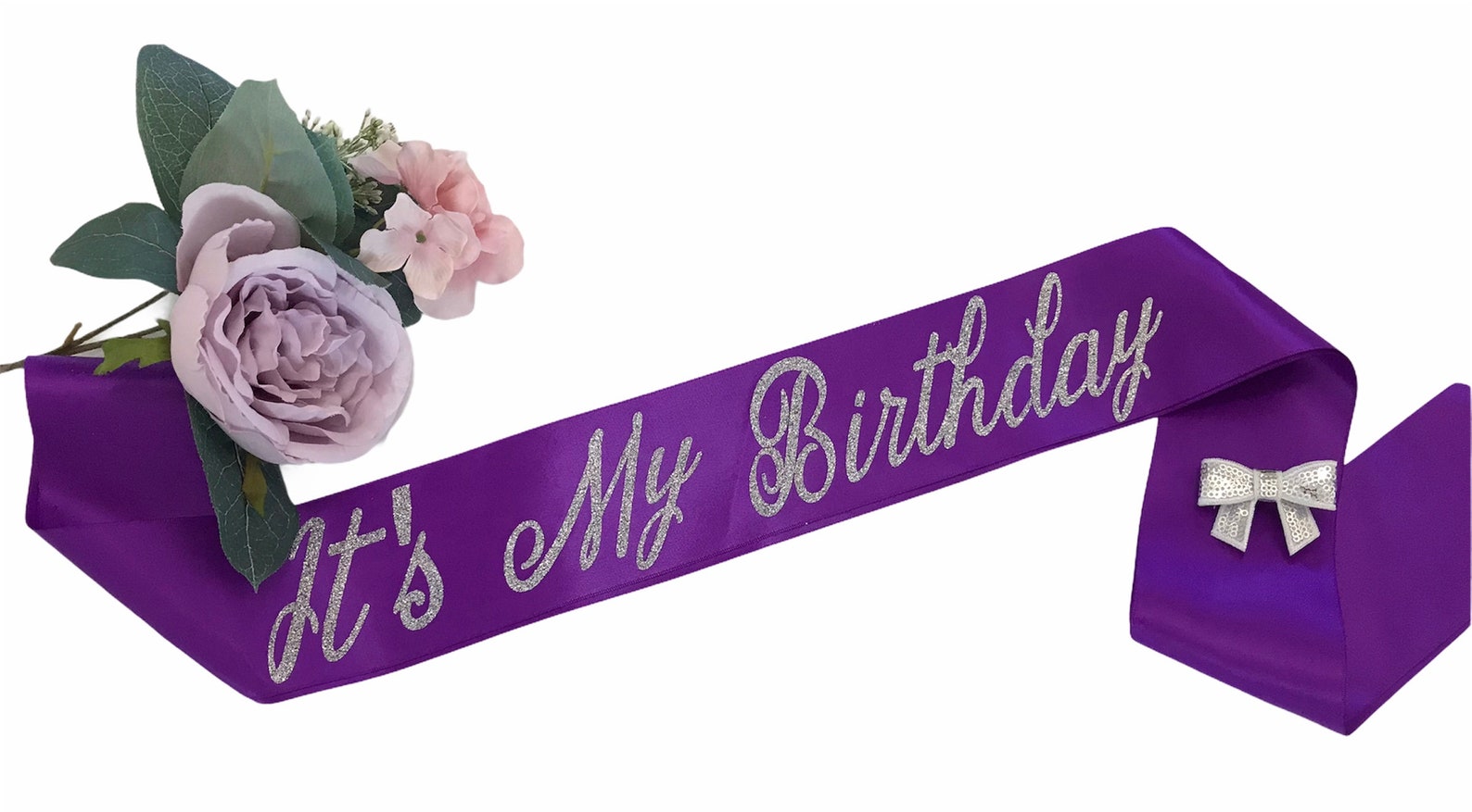 Birthday Sash Its My Birthday Satin Sash Purple Sash Etsy