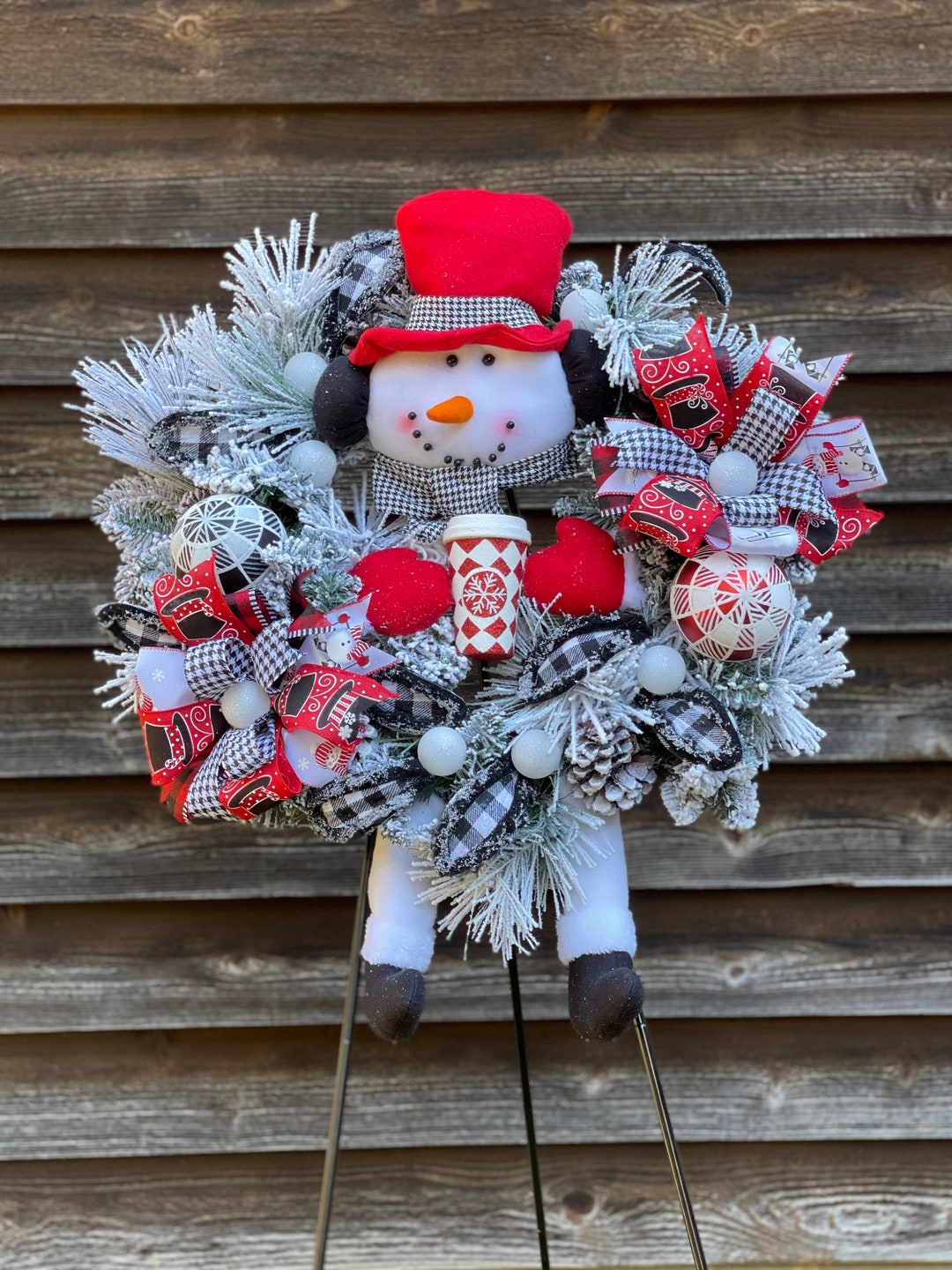 Snowman Wreath, Winter Wreath, Snowman Wreath, Christmas Wreath, Frosty ...
