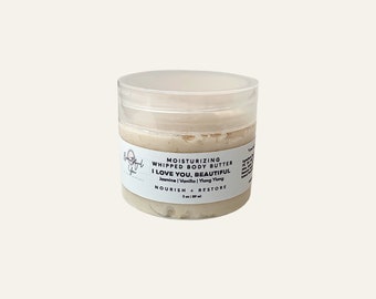 I Love You, Beautiful Travel Moisturizing Whipped Body Butter (Jasmine, Vanilla & Ylang Ylang Essential Oils)