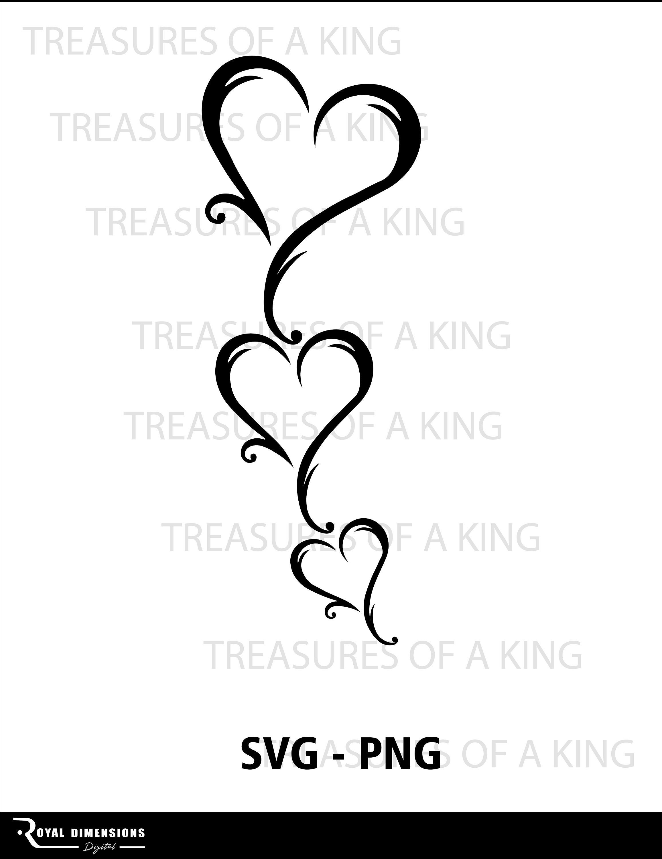 Triple Hearts Hearts Hearts Svg Silhouette Circuit Cut Etsy