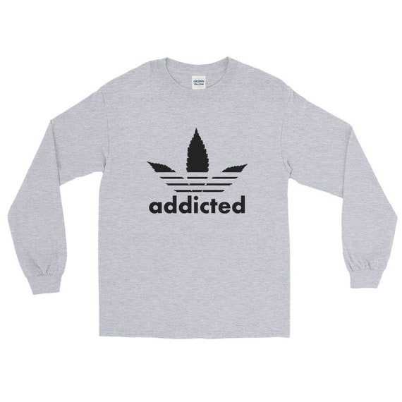 Addicted Adidas Marijuana Cannabis Weed Stoner 420 Gift Long Etsy