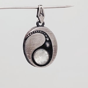 925 Silver Pendant Karl Laine Scandinavia Finland Vintage Designer Jewelry Rock Crystal
