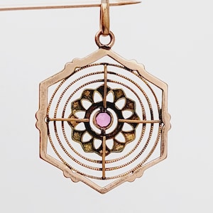Antique Art Nouveau pendant double red cut stone antique jewelry