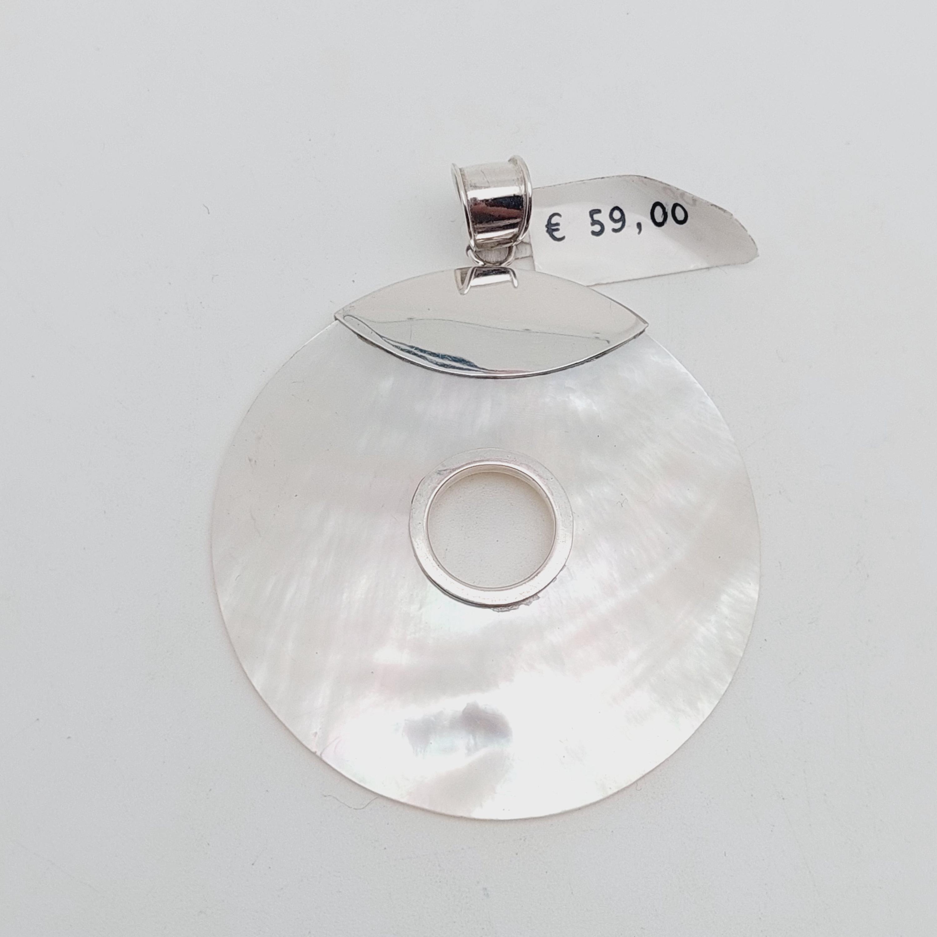Pendentif Moderniste En Argent Oxydé - Style "chevalet", Années 1930-1950, Vintage