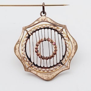Antique Art Nouveau pendant double red cut stone antique jewelry