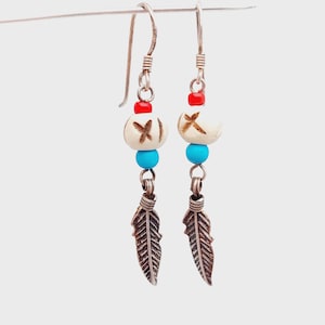 Sterling 925 real silver earrings |  Vintage hanging earrings | Indian jewelry turquoise earrings | Boho earrings | Earrings | Sterling silver
