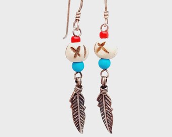 Sterling 925 real silver earrings |  Vintage hanging earrings | Indian jewelry turquoise earrings | Boho earrings | Earrings | Sterling silver