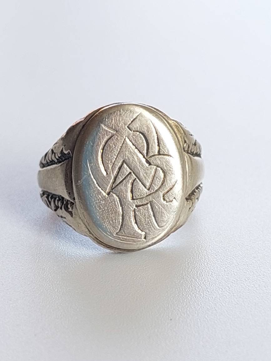 Gr 20 60 Antique Men's Signet Ring 835 Silver Men's - Etsy