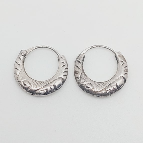 Nostalgic 800 Silver Hoop Earrings Earrings - Etsy
