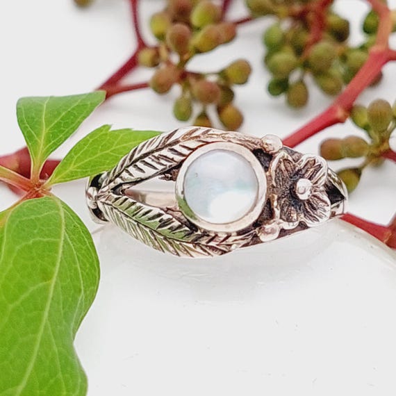 Mother of Pearl Ring, 925 Sterling Silver Ring, Boho Ring, Silver