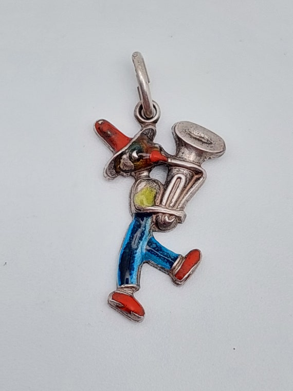 Antique 835 silver pendant clown jewelry for her … - image 1