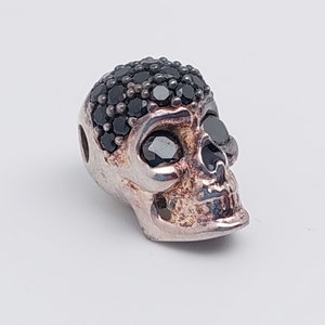 Biker Pendant 925 Silver Pendant Skull Pendant made of Silver with Onyx