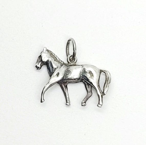 Schöner 835er Silber Anhänger Charm Pferd Kettenanhänger Anhänger