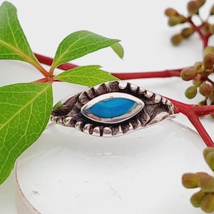 Turquoise ring 925 silver size 52 12 ø 16 mm ladies silver ring gift for her rare noble exclusive vintage design gemstone retro timeless Art Deco