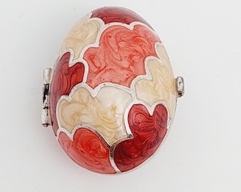Vintage Sterling Silver Heart Pill Box Small Size 1987