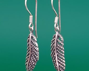 Vintage 925 silver earrings earrings filigree jewelry feather earrings Indian jewelry