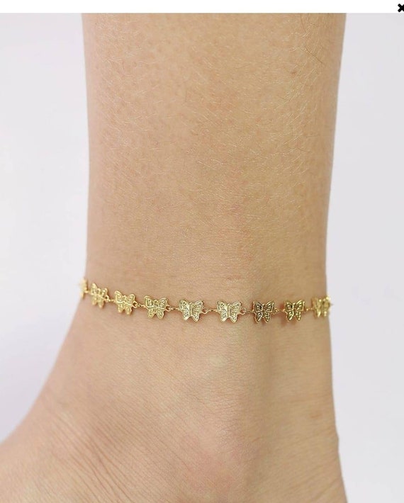 22 cm  Schmetterling Armband Edelstahl vergoldet … - image 3