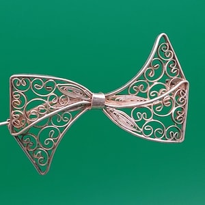 Nostalgic brooch bow 835 silver brooch flowers Art Nouveau filigree jewelry