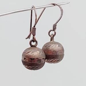 Sterling 925 real silver earrings | Vintage drop earrings | Ball drop earrings | Boho earrings | Earrings | Sterling silver