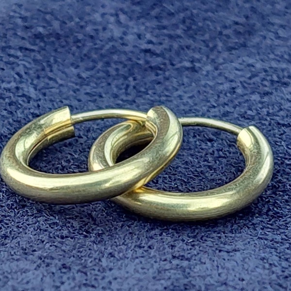 1,5 cm 14 Kt Pendientes de oro real 585 Pendientes de oro