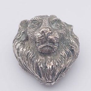 Antique solid 800 silver tin pill box lion pill box with roses tin for pills