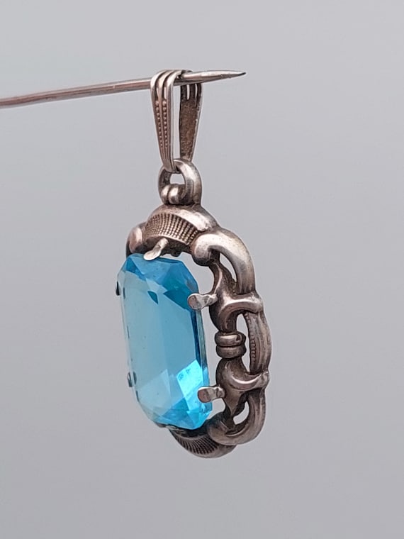 Pendentifs Argent et Topaze Bleue, Bijoux en Argent et Pierres Fines