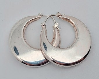 XL 925 silver hoop earrings shiny diameter 2.5 cm earrings