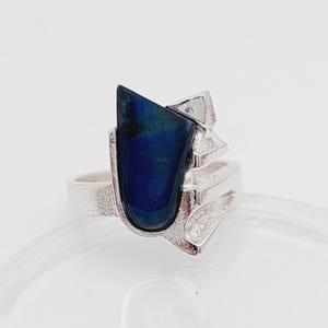 Vintage Lapponia silver ring acrylic Björn Weckström size 16 Scandinavian design