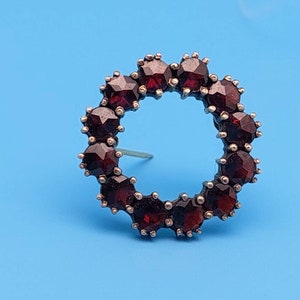 Antique Norm Gold Brooch Art Nouveau Brooch with Garnet Stones
