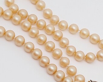 Vintage Knotted Pearl Necklace 53 Cm Vintage Chain Jewelry