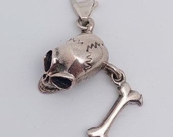 Biker pendant 925 silver pendant skull pendant made of silver charm