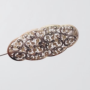 Antique Art Nouveau silver marcasite brooch with pearl gold-plated