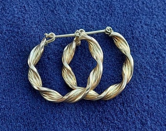 Nostalgic 8 kt 333 gold hoop earrings twisted earrings