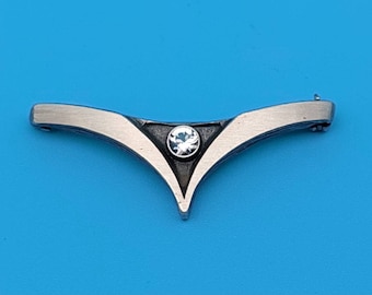 Broche Ancienne Fleur En Argent Massif - Design Norvège - Occasion