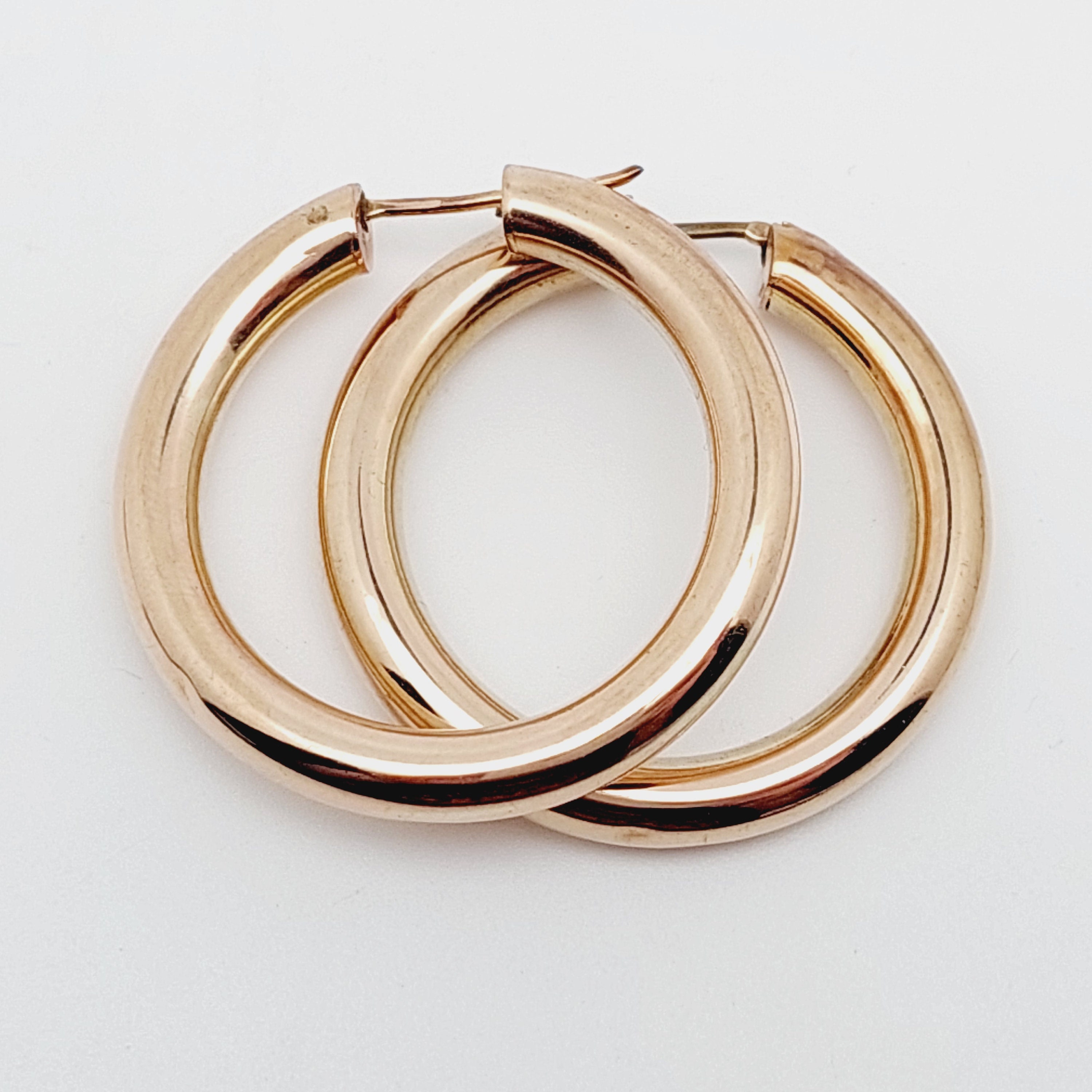 XXL 3.8 cm Modern 333 Gold Hoop Earrings 8 K
