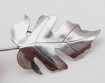 Floral Silver Brooch Flowers Art Nouveau Leaf Brooch 800 Silver