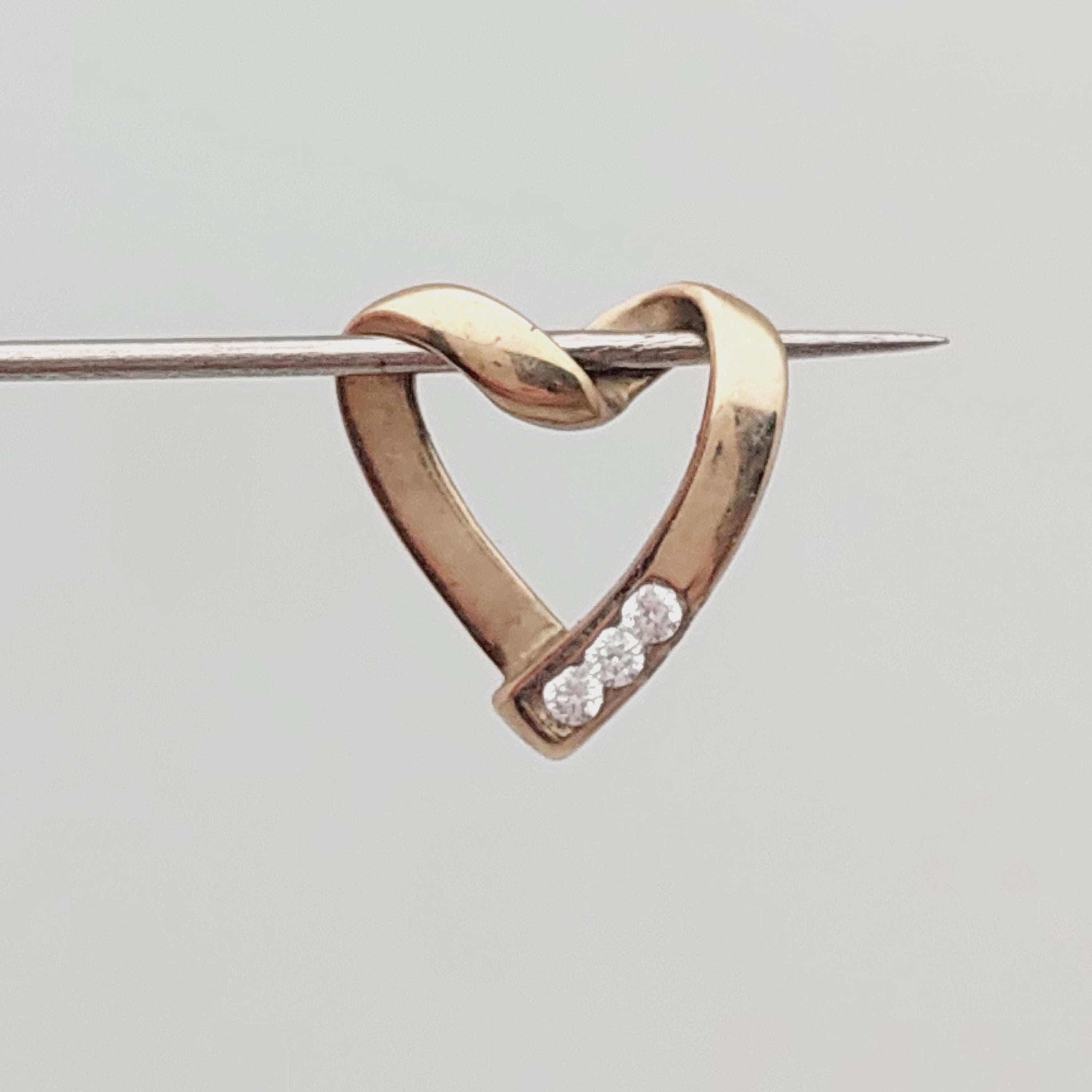 8 Karat Yellow Gold Heart Pendant - 333 Gold, No Stone, Women's Love Theme, Made In Germany