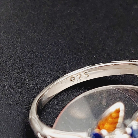 925 Sterling Silber Ring Olivenzweig Blätter mit … - image 5