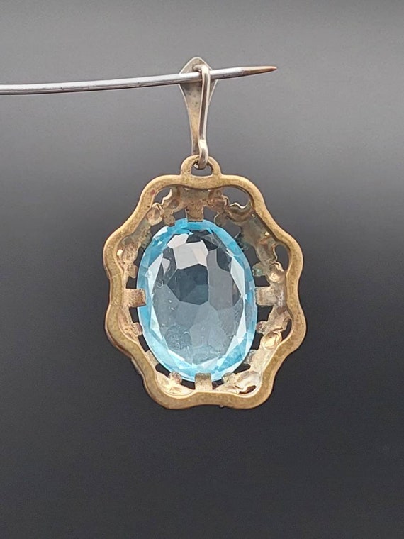 Pendentif Ancien En Verre Plaqué Or - Occasion, à Nettoyer