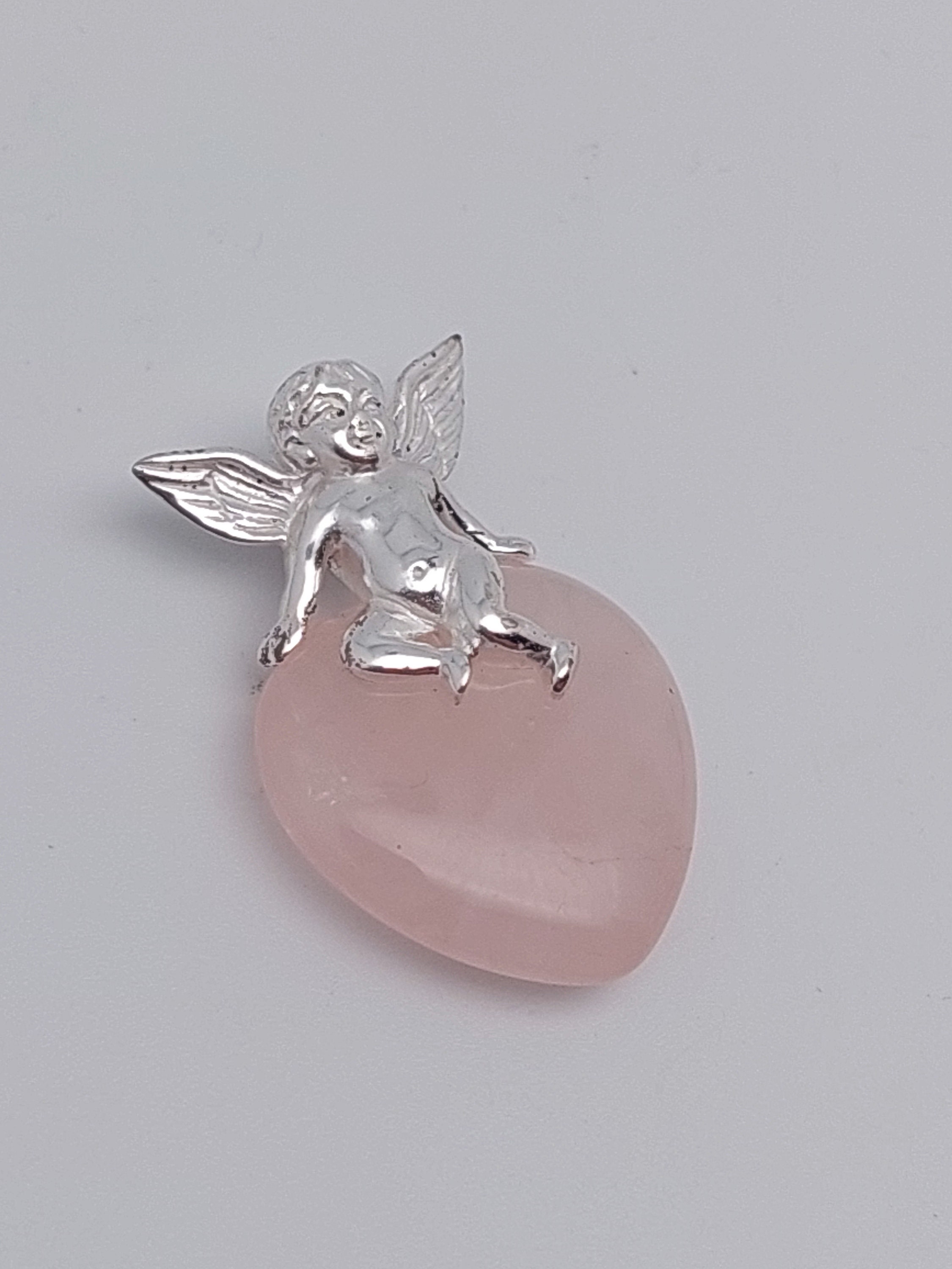 Pendentif Ancien En Argent 925 - Décor Angelot / Cupidon - Bijou Vintage Occasion Superbe état