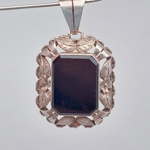 Antique 835 silver Art Nouveau pendant with onyx antique silver jewelry