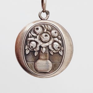 Art Nouveau silver garnet pendant gift engagement gift antique