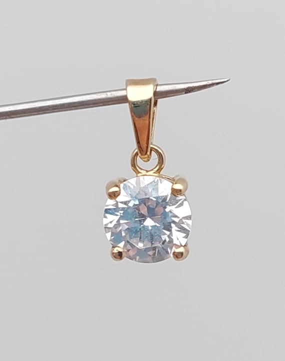 585 Gold Anhänger Mit Zirkonia - Edler Damenschmuck 14 Karat Made In Germany