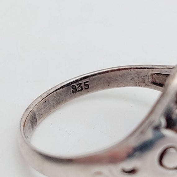 Antique Signet Ring 835 Silver Men's Ring Initials LF FL Antique