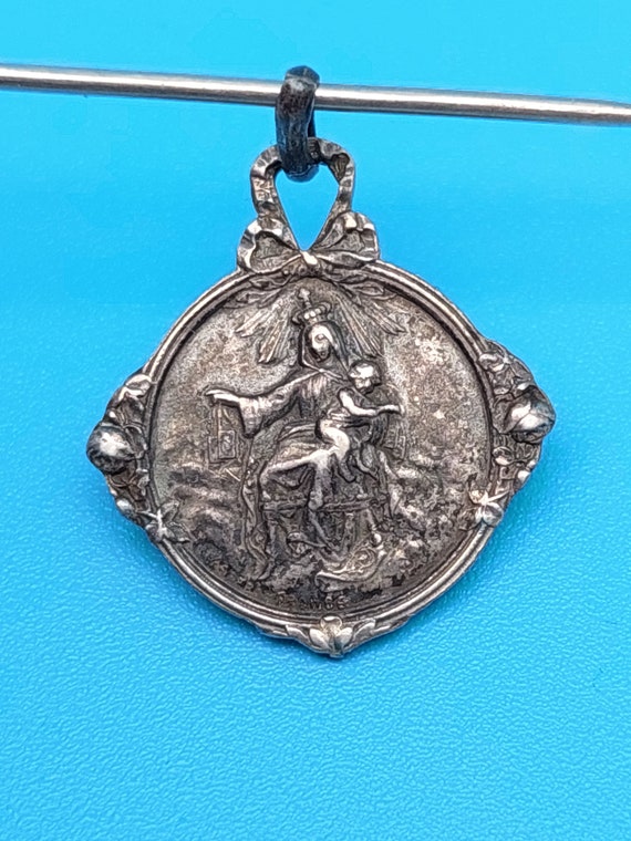 Antique Silver Pendant Art Nouveau Maria Josef Charm Bracelet Pendant Lucky Charm